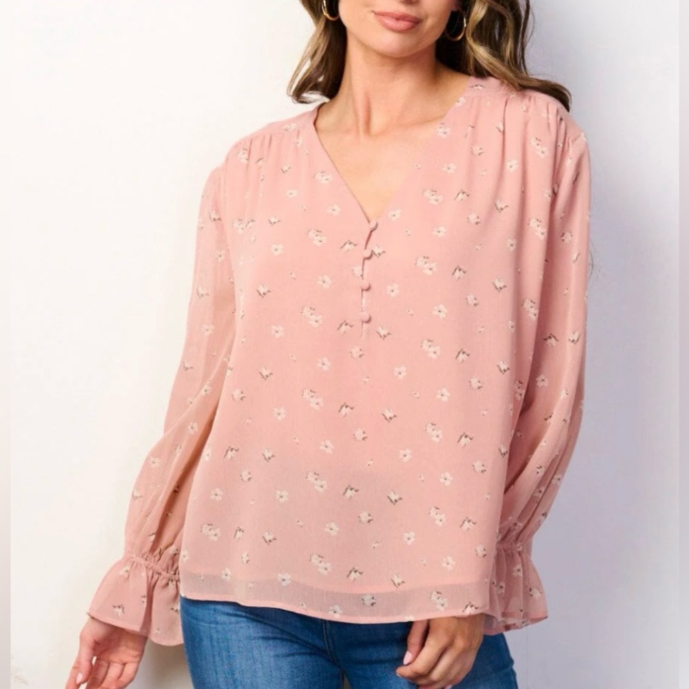 Women's Pink Floral Blouse